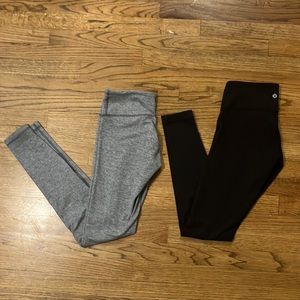 Lululemon Long Legging Bundle Black Grey 6